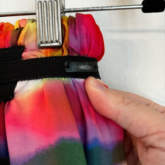 Gaultier Designer Girl Kids rainbow tie dye ruffle pleated tennis skirt size 10A - Picture 6 of 12